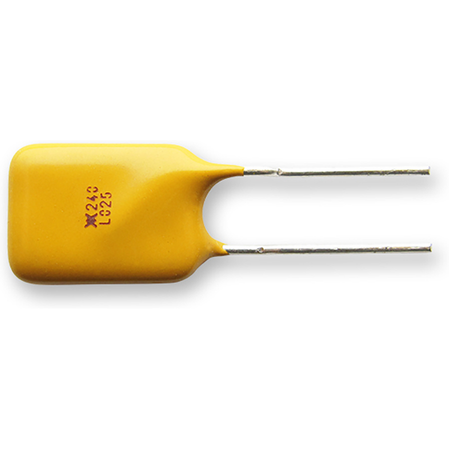 Littelfuse-LVR025K PTC, rückstellbare Sicherung PTC Resettable Fuse 0.25A(hold) 0.56A(trip) 240VAC 3.5A 1.5W 18.5s 1.3Ohm Radial 9.6 X 3.8 X 18.8mm Bag