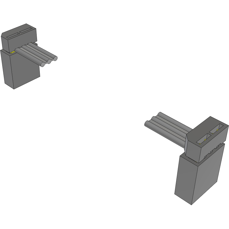 Samtec-IDSS-02-D-03.00-G  Cable Assembly 0.076m 28AWG 2.54mm 2 to 2 POS IDC Connector to IDC Connector F-F Bulk