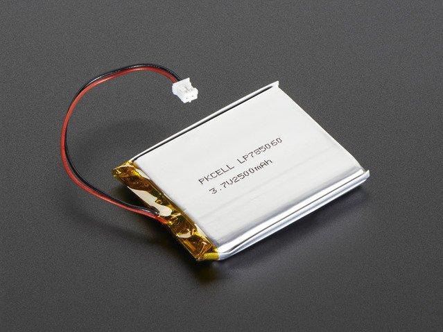 Adafruit Industries-328 Batterien Lithium Polymer Battery Rectangular 3.7V 2.5Ah