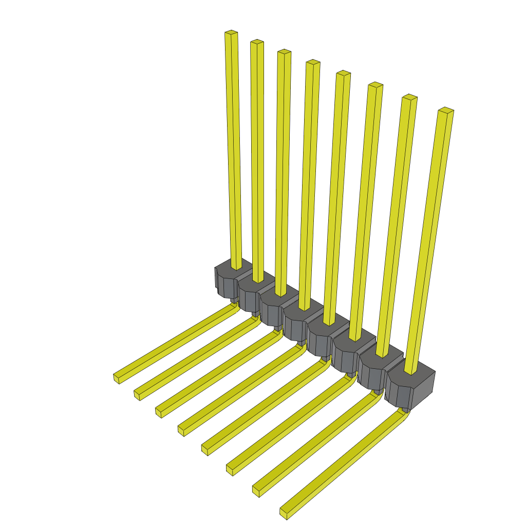 Samtec-MTSW-108-21-G-S-785-RA Steckverbinderleisten und Leiterplattenbuchsen Conn Unshrouded Header HDR 8 POS 2.54mm Solder RA Side Entry Thru-Hole Bulk