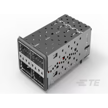 TE Connectivity-2214574-7 Telecomunicaciones y teléfono del conector Conn QSFP+ RCP 152 POS 0.8mm Press Fit RA Thru-Hole 152 Terminal 4 Port Box/Tray