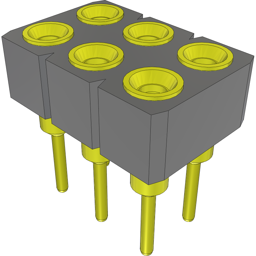 Samtec-SD-103-TT-2 Connector Headers and PCB Receptacles Conn Socket Strip SKT 6 POS 2.54mm Solder ST Top Entry Thru-Hole Bulk