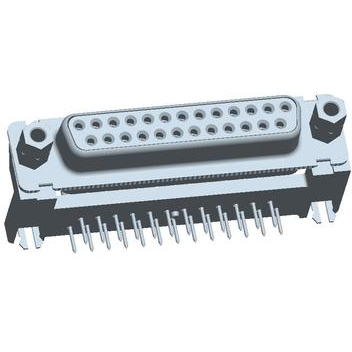 Amphenol Communications Solutions-DB25S565MTLF Connector D-Subminiature D-Sub Standard Board Mount Connector, Input Output Connectors, Signal 25 Way Socket Right Angle + Metal bracket