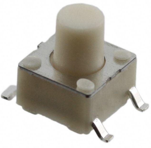 Apem Components-MJTP1138E Tastschalter Switch Tactile OFF (ON) SPST Round Button Gull Wing 0.05A 12VDC 1.57N SMD Bulk
