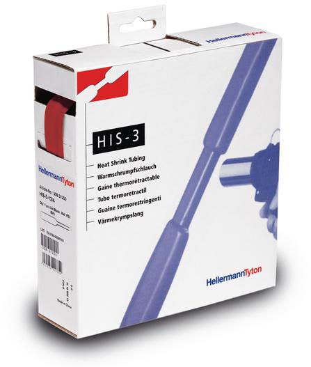HellermannTyton-308-31802 Wärmeschrumpfende Produkte Heat Shrink Tubing ST Polyolefin Red Dual Carton