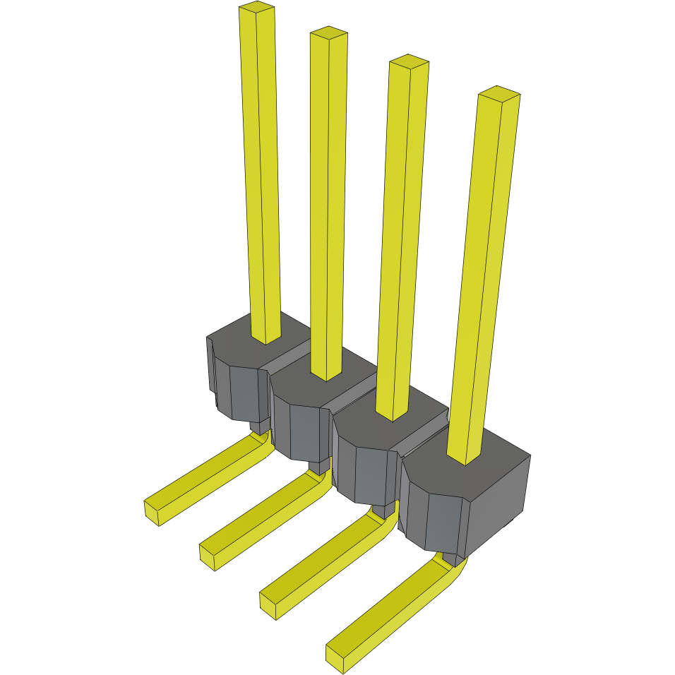 Samtec-MTSW-104-09-S-S-400-RA Connector Headers and PCB Receptacles Conn Unshrouded Header HDR 4 POS 2.54mm Solder RA Side Entry Thru-Hole Bulk