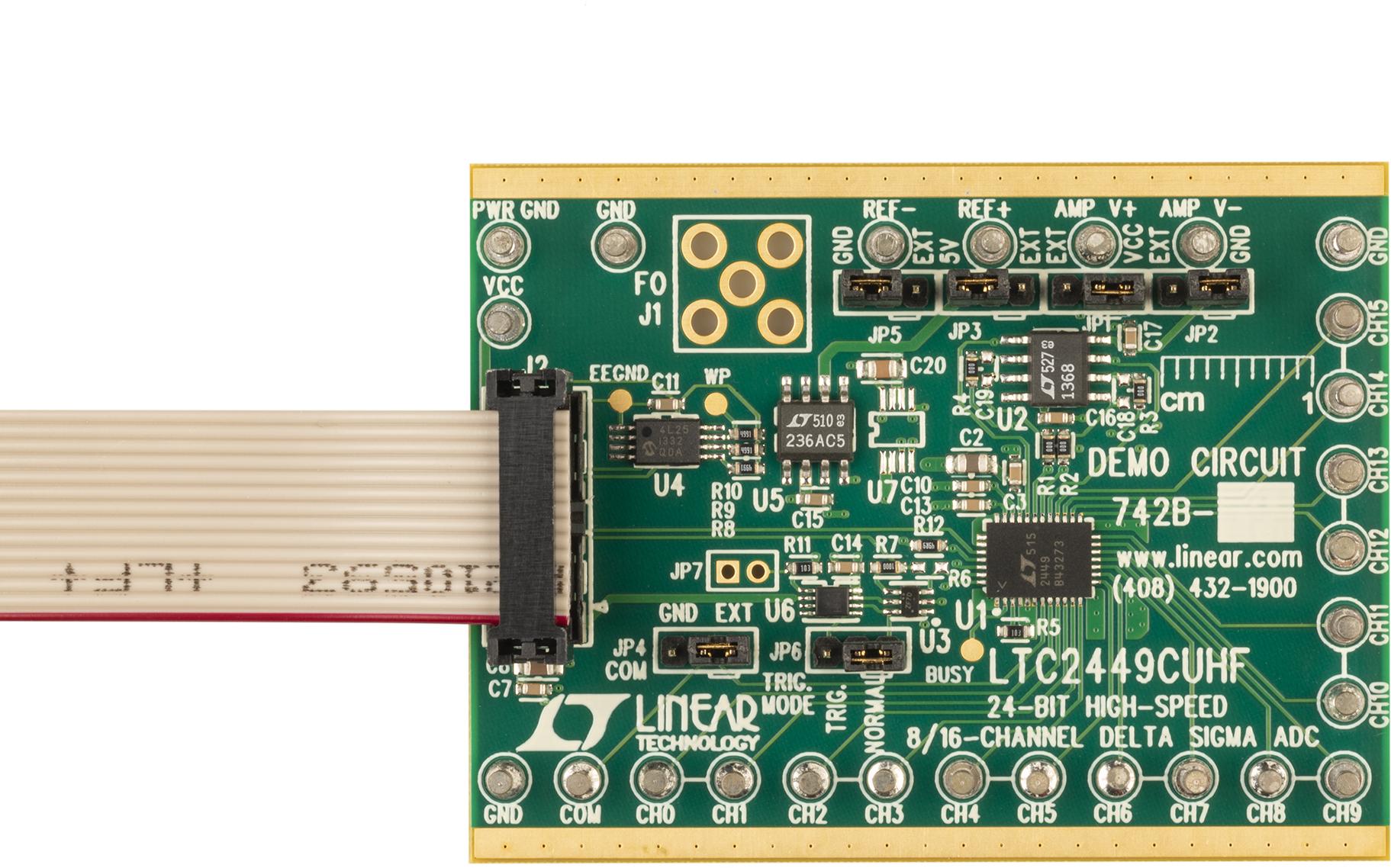 Analog Devices-DC742B 数据转换开发电路板和套件 LTC2449UHF Demo Board, 24-Bit High-Speed 8/16-Channel Delta Sigma ADC (Requires DC2026)