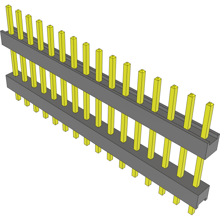 Samtec-DW-16-09-L-S-440 Connector Headers and PCB Receptacles Conn Board Stacker HDR 16 POS 2.54mm Solder ST Top Entry Thru-Hole Bulk