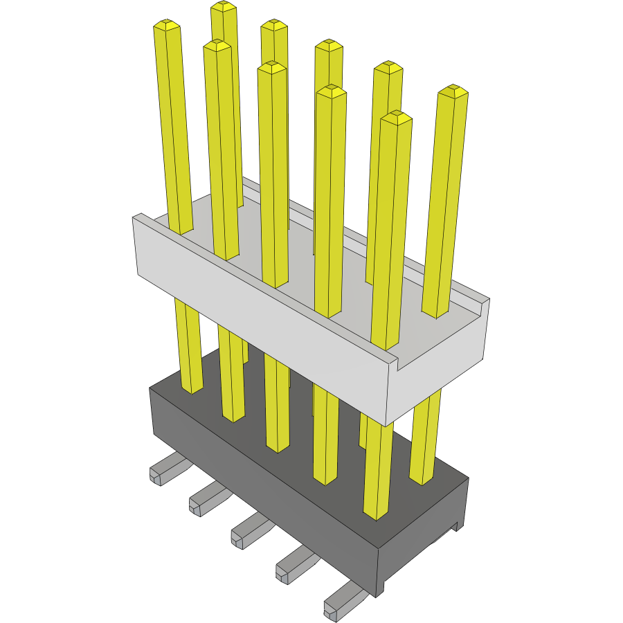 Samtec-HW-05-10-L-D-469-SM-A Cabezales del conector y receptáculos PCB Conn Board Stacker HDR 10 POS 2.54mm Solder ST Top Entry SMD FLEX STACK Tube