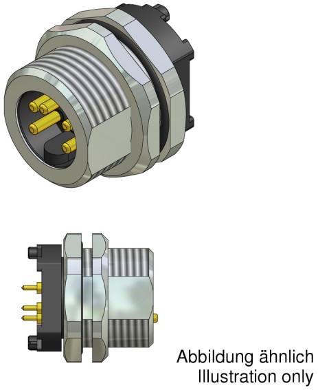 CONEC-41-40050 圆形连接器 Conn Circular M 5 POS Solder ST Thru-Hole 5 Terminal 1 Port