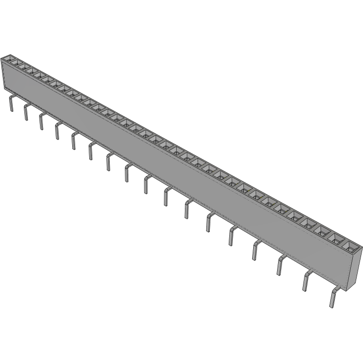 Samtec-BCS-134-L-S-PE Embases de raccordement et réceptacles PCB Conn Socket Strip SKT 34 POS 2.54mm Solder ST Top Entry Thru-Hole TIGER CLAW™ Tube