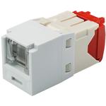 Cat 5e Spring Shuttered Jack, TG Style, WH