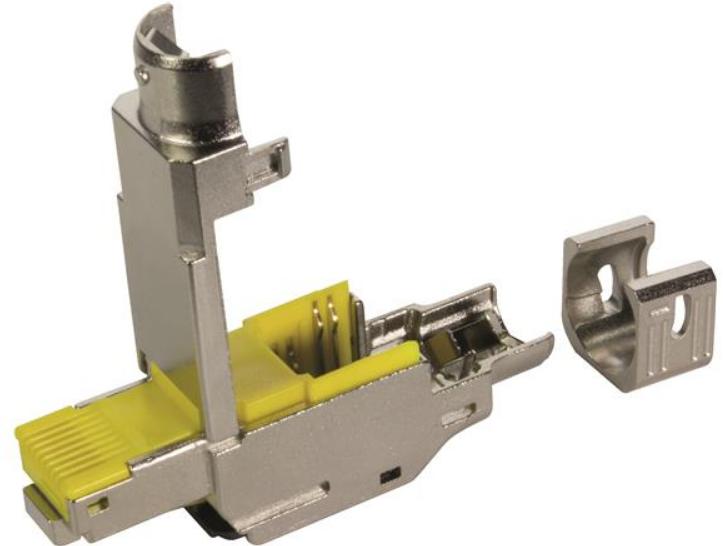 HARTING-20821010020 Raccordement téléphone et télécom Conn RJ-45 PL 8 POS IDT ST Cable Mount 8 Terminal 1 Port Cat 6a