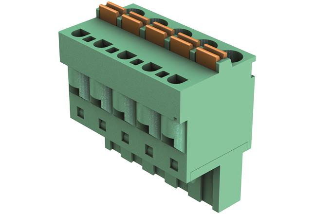 HARTING-14310217102000 Bloques terminales del conector Conn Spring Cage Terminal Block F 2 POS 5.08mm Push-In Cage Clamp RA Cable Mount 12A har-flexicon® Bulk