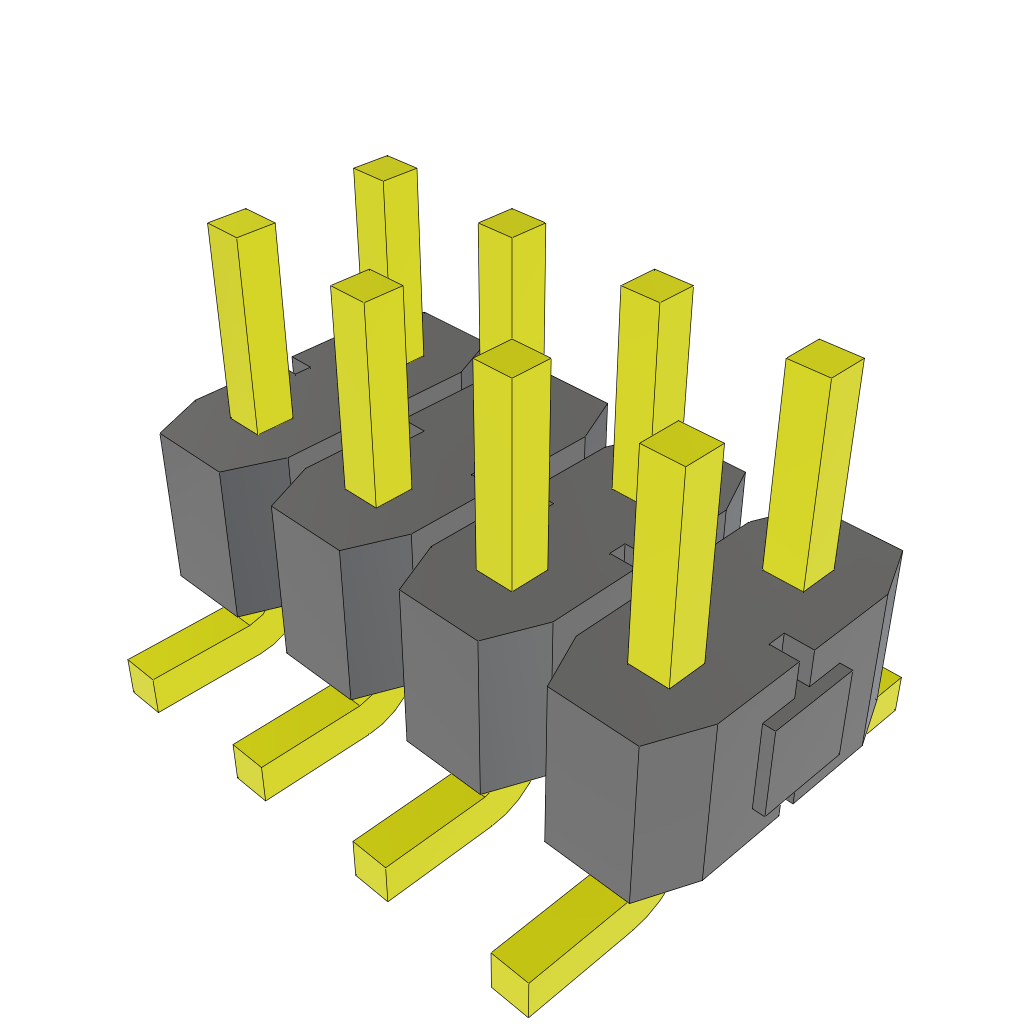Samtec-TSM-104-04-LM-DV Steckverbinderleisten und Leiterplattenbuchsen Conn Unshrouded Header HDR 8 POS 2.54mm Solder ST Top Entry SMD Tube