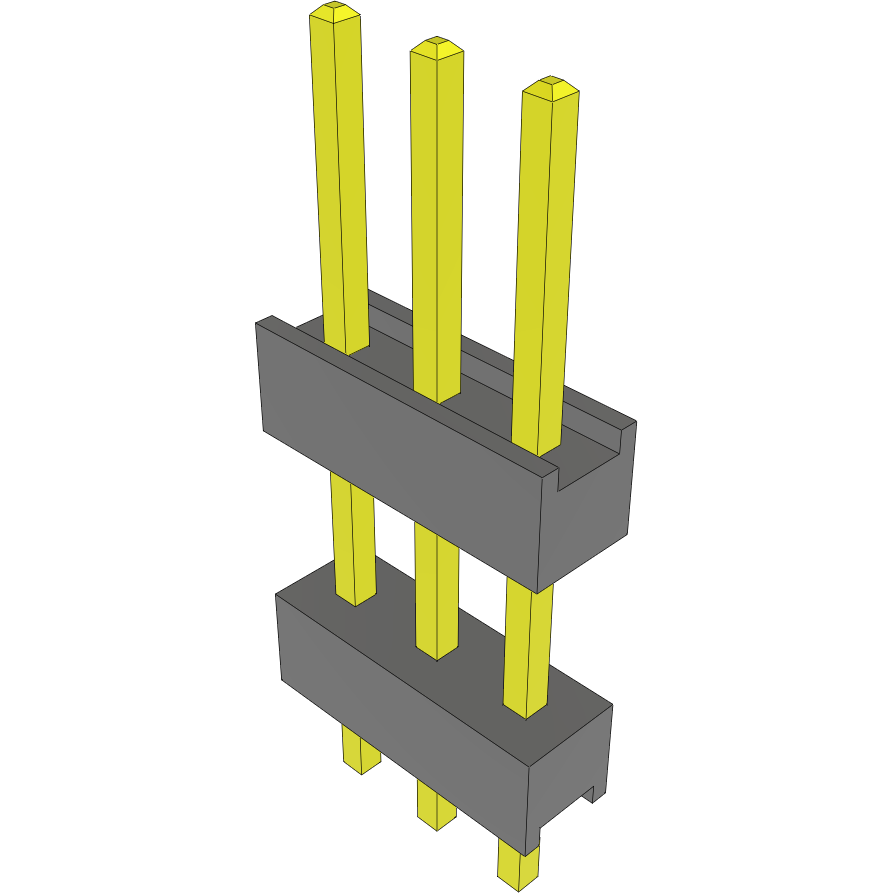 Samtec-DW-03-09-G-S-370 Piastre connettori e prese PCB Conn Board Stacker HDR 3 POS 2.54mm Solder ST Top Entry Thru-Hole Bulk