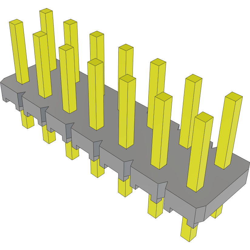 Samtec-MTLW-107-05-G-D-180 Connector Headers and PCB Receptacles Conn Unshrouded Header HDR 14 POS 2.54mm Solder ST Top Entry Thru-Hole Bulk