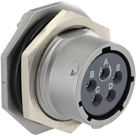 Eaton-UT0X714E5S Steckverbinder, rund Conn Circular SKT 5 POS Solder Cup ST Jam Nut 5 Terminal 1 Port