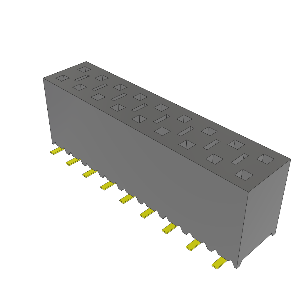 Samtec-SSM-109-LM-DV Connector Headers and PCB Receptacles Conn Socket Strip SKT 18 POS 2.54mm Solder ST Top Entry SMD Tube
