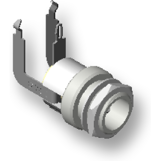 Switchcraft-712RAH Potencia del conector Conn DC Power F 2 POS Solder RA Thru-Hole 3 Terminal 1 Port