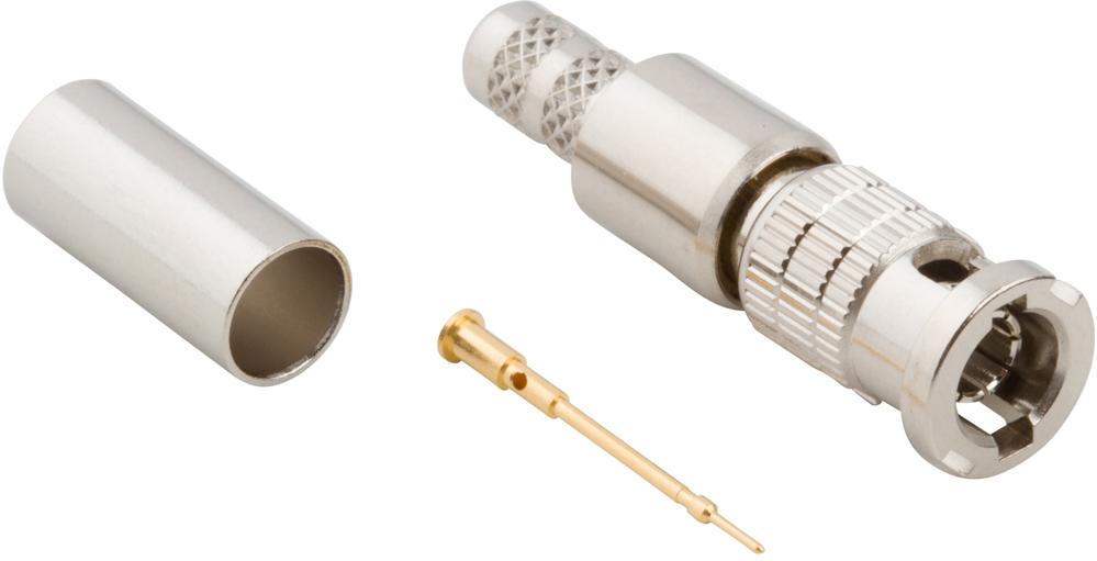 Amphenol RF-034-1037 Connector RF Conn HD-BNC 0Hz to 4GHz 75Ohm Crimp ST Cable Mount PL Gold Individual