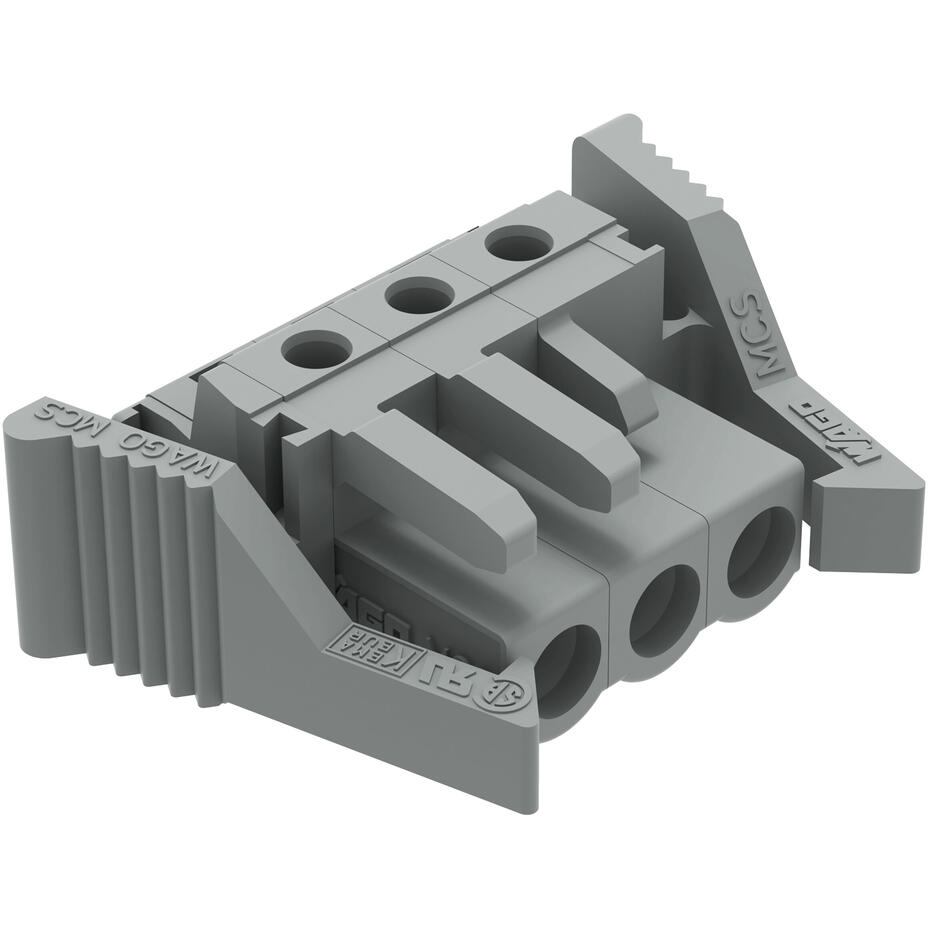 WAGO-232-233/039-000 Steckverbinderleisten und Leiterplattenbuchsen THT Female Header, 0.6 x 1.0 mm solder pin, angled, Locking lever, Pin spacing 5 mm, 3-pole