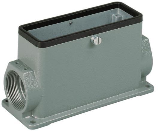 HARTING-19300240282 Adaptadores de manguitos ajustables Box Mounting Base 90° 24B Shell Size Powder Die Cast Aluminum Central Lock Han®