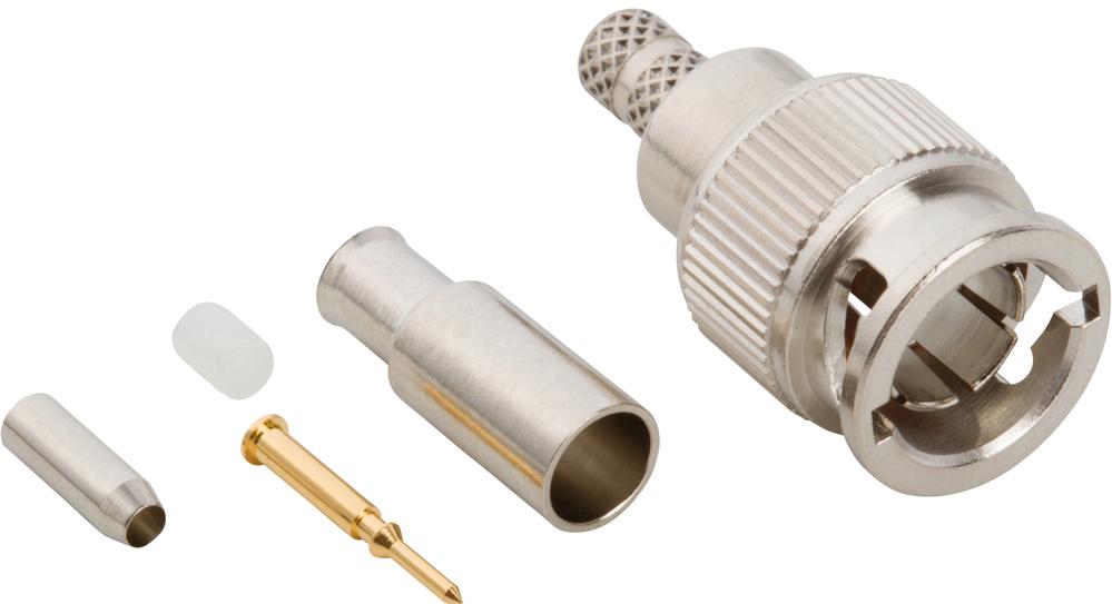 Amphenol RF-031-70261 Raccordement FR Conn Mini-BNC 0Hz to 4GHz 75Ohm Crimp ST Cable Mount PL Gold