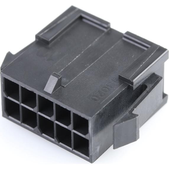 Molex-430201000 分立接线罩连接器 Conn Housing M 10 POS 3mm Crimp ST Panel Mount Black Micro-Fit 3.0™ Bag