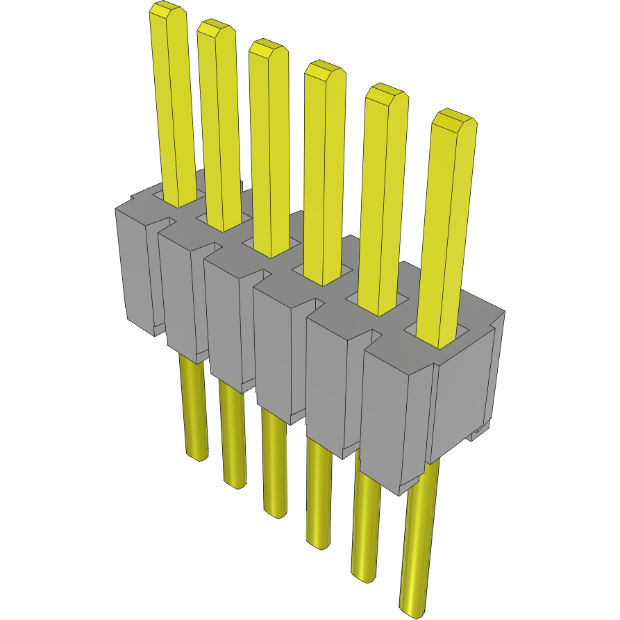 Samtec-MTMS-106-51-G-S-147 Piastre connettori e prese PCB Conn Unshrouded Header HDR 6 POS 1.27mm Solder ST Top Entry Thru-Hole Bulk