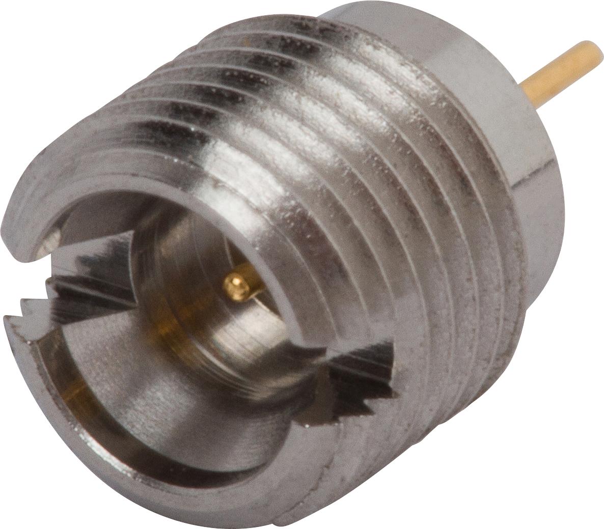 Amphenol SV Microwave-SF3211-60010 RF-Steckverbinder Conn SMPM 0Hz to 40GHz 50Ohm Solder ST Panel Mount M Gold Over Nickel Tray