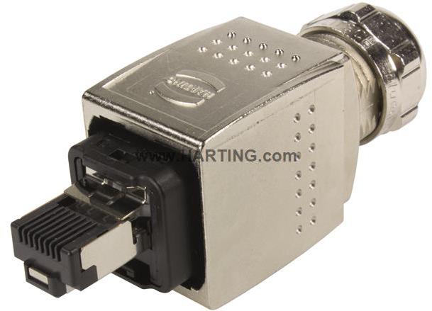HARTING-09352260401R02 Connettore telefono e telecomunicazione Connector, IDC termination, 1.75 A, Contacts 4, Push Pull, Zinc die-cast, Nickel plated, IP65, IP67