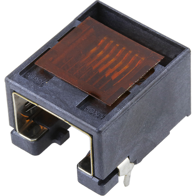 Molex-0955407886 Telecomunicaciones y teléfono del conector Conn RJ-45 F 8 POS 1.27mm Solder RA Thru-Hole 8 Terminal 1 Port Modular Jack 8/8, RJ45 Cat 3 T/R