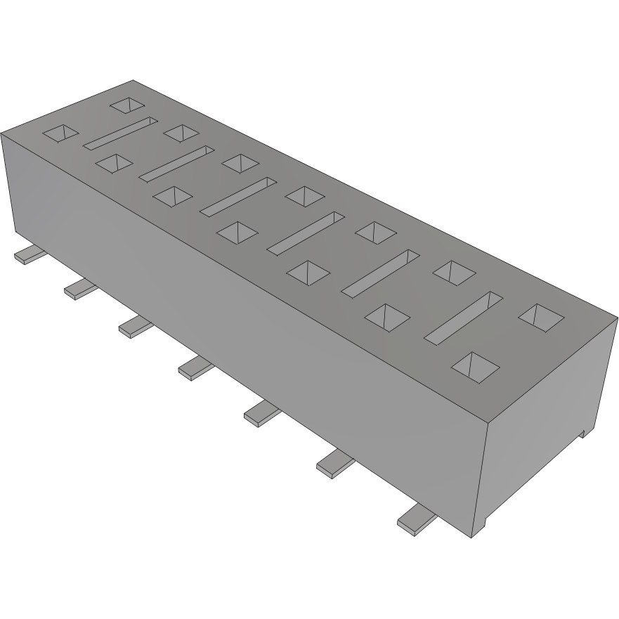 Samtec-HLE-107-02-F-DV-BE 连接器插头及 PCB 插座 Conn Socket Strip SKT 14 POS 2.54mm Solder ST SMD Tube