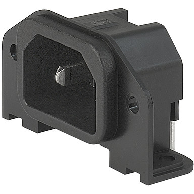 SCHURTER-GSP1.9203.1 Raccordement d'alimentation Conn Inlet M 3 POS 7mm Solder RA Thru-Hole 3 Terminal 1 Port Box