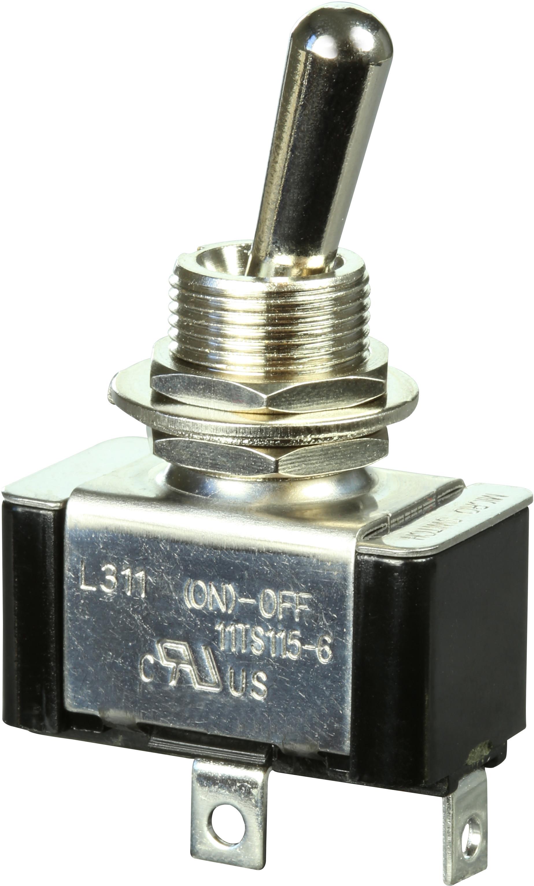 Honeywell-11TS115-6 Kippschalter Switch Toggle (ON) OFF SPST Round Lever Solder Lug 20A 277VAC 1118.55VA Panel Mount with Threads