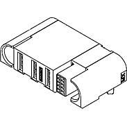 Molex-0464361281 Steckverbinder EXTreme Ten60Power Right-Angle Receptacle with Side Guides, 10 Signal Circuits, 3 AC Power Circuits