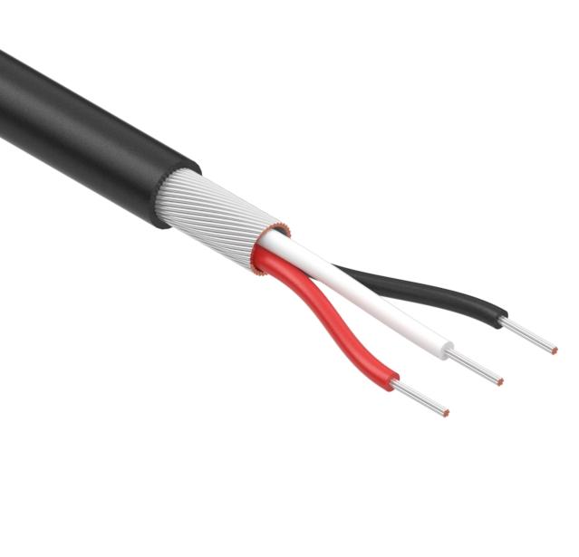 Tensility International-30-00279 Kabel, Mehrleiter Multi-Conductor Cable 3Conductors 32AWG 2.15mm 150V Black Polyvinyl Chloride