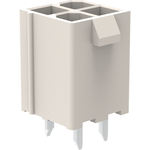 Mini power, Vertical, Dual row, 4.2mm pitch, 4 positions , 100uin Tin, 3.50mm tail length, 2 posts, LCP, Natural , TRAY