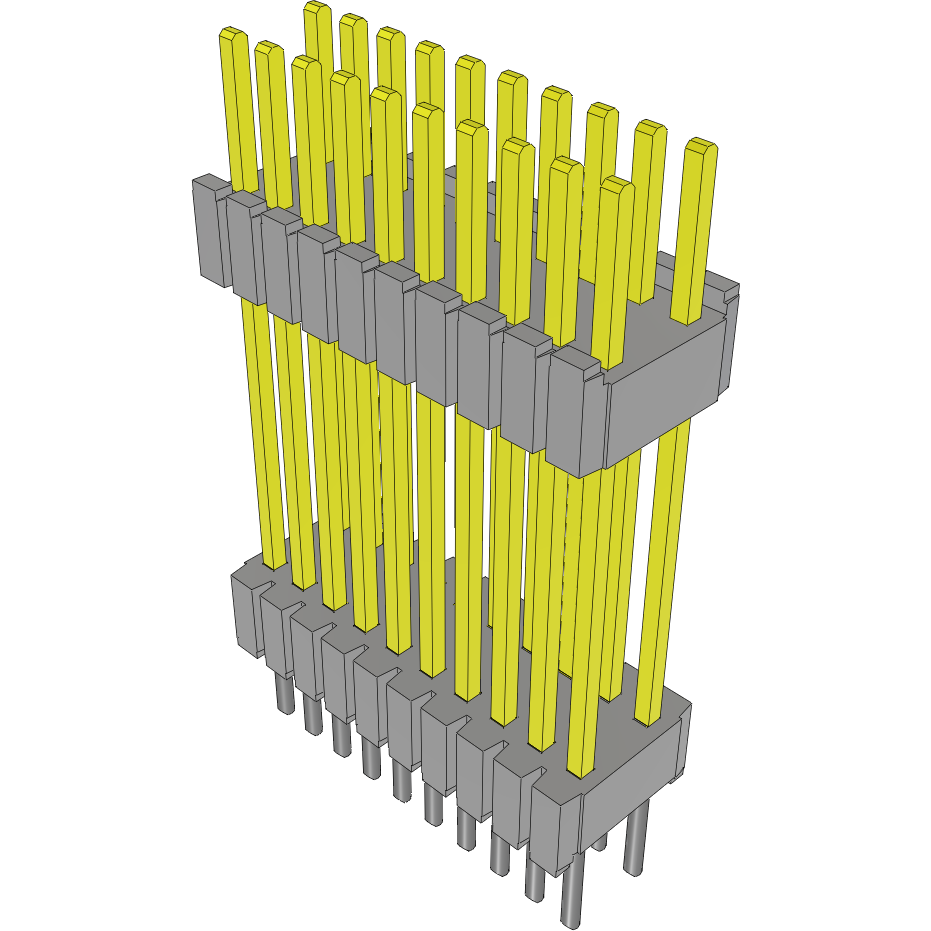 Samtec-DWM-10-60-L-D-570 连接器插头及 PCB 插座 Conn Board Stacker HDR 20 POS 1.27mm Solder ST Thru-Hole Tube