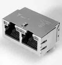 Bel Fuse-6610068-6 Steckverbinder, Telefon und Telekommunikation Conn RJ-45 F 32 POS 1.27mm Solder RA Thru-Hole 56 Terminal 4 Port