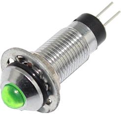 Mallory Sonalert Products-FL1M-8SJ-3-G12V Panel Mount Indicators LED Panel Mount Indicator Uni-Color Green 10000mcd 2-Pin Bulk