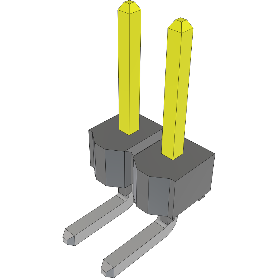 Samtec-HTSW-102-08-SM-S-RA Piastre connettori e prese PCB Conn Unshrouded Header HDR 2 POS 2.54mm Solder RA Side Entry Thru-Hole Bulk