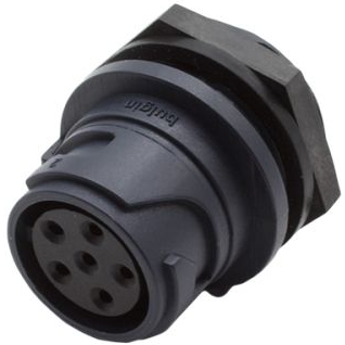 Bulgin Components PLC-PXP4012/06S Steckverbinder, rund Front Panel Mounting Connector - 6 Contacts - Socket