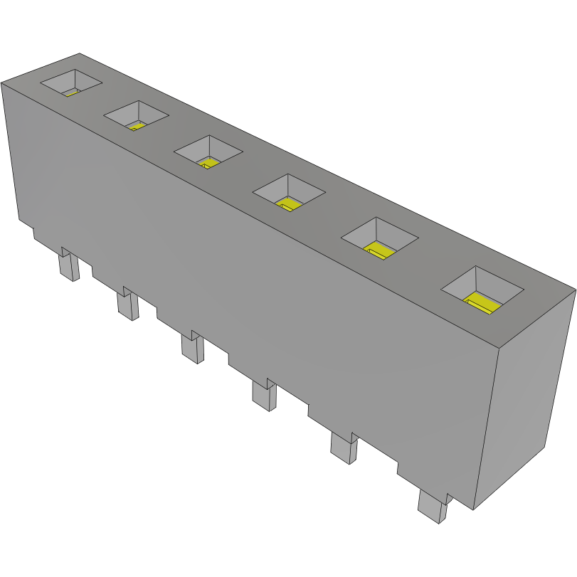 Samtec-HPF-06-01-T-S Steckverbinderleisten und Leiterplattenbuchsen Conn Socket Strip SKT 6 POS 5.08mm Solder ST Thru-Hole Tube