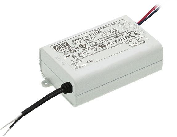 Mean Well Enterprises-PCD-16-1050A Alimentation LED AC/DC LED Power Supply 16.8W Single 4-Pin