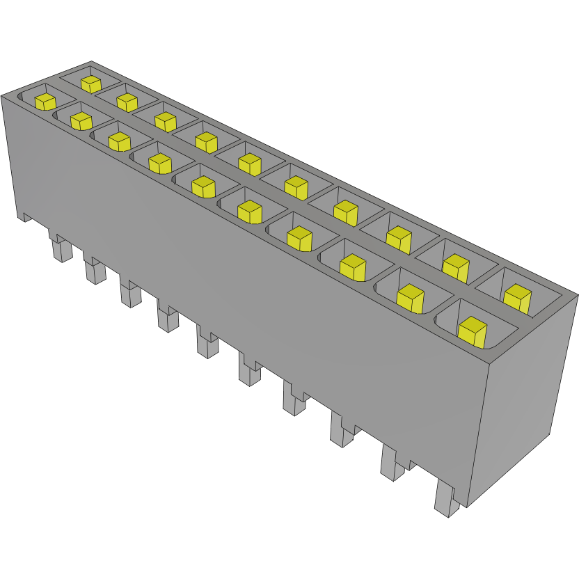 Samtec-IPT1-110-01-SM-D Cabezales del conector y receptáculos PCB Conn Wire to Board HDR 20 POS 2.54mm Solder ST Top Entry Thru-Hole Mini Mate® Tube