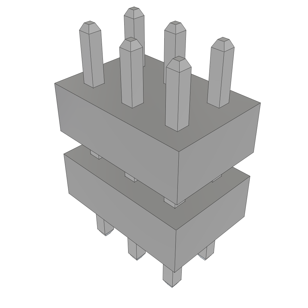 Samtec-TW-03-02-T-D-200-090 Steckverbinderleisten und Leiterplattenbuchsen Conn Board Stacker HDR 6 POS 2mm Solder ST Top Entry Thru-Hole Bulk