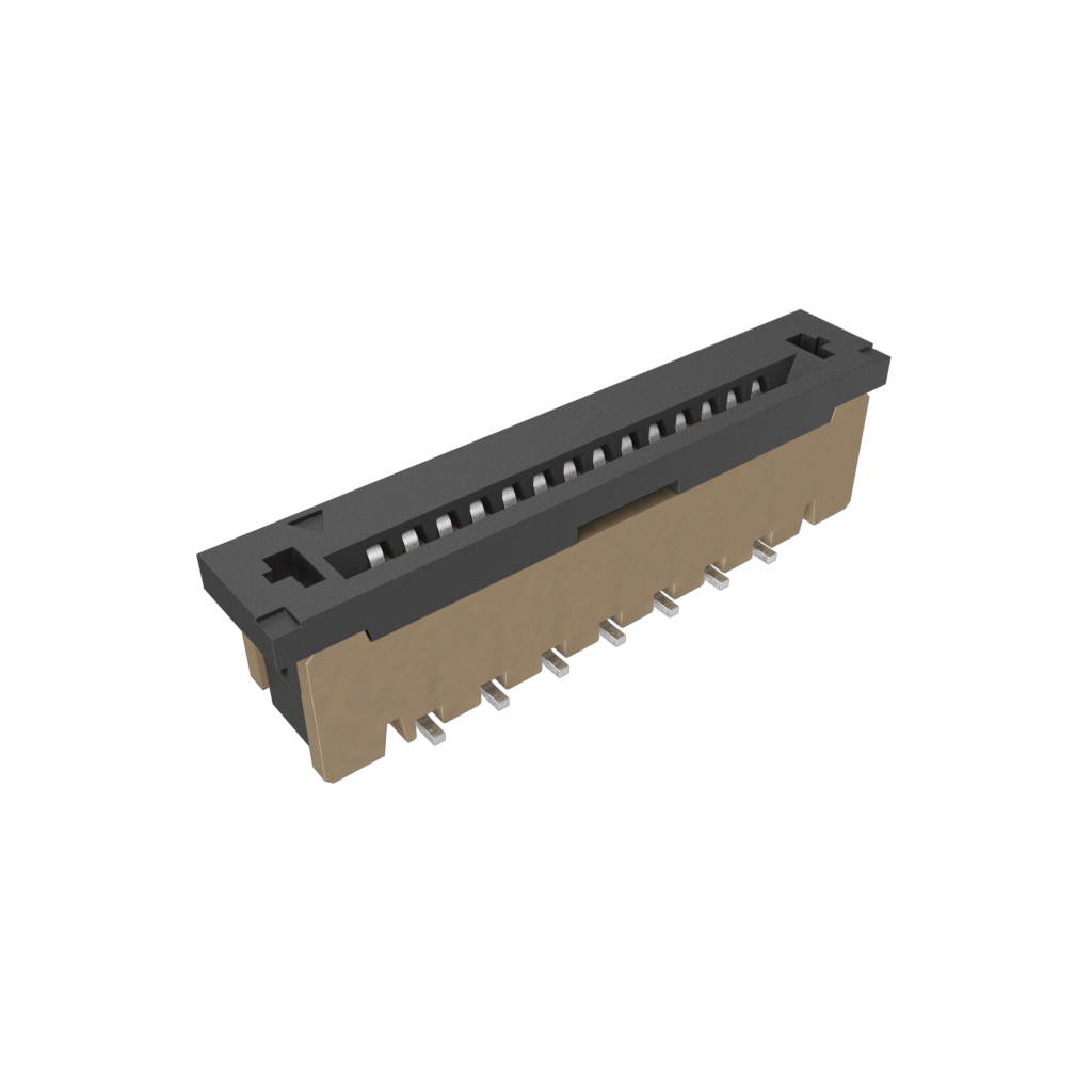 Amphenol Communications Solutions-SFW14S-2STE1LF Raccordement FCC-FPC 1.00mm Flex Connector, SFW Straight series, 14 Position, Top Entry Surface Mount, ZIF