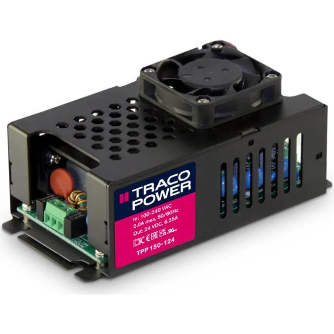 Traco Power-TPP 150-124 AC to DC Power Supplies AC/DC Power Supply Single-OUT 24V 6.25A 150W Medical 10-Pin